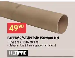 Montér PAPPRØR/STØPERØR 150x800 MM tilbud