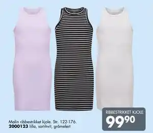 Sparkjøp RIBBESTRIKKET KJOLE tilbud