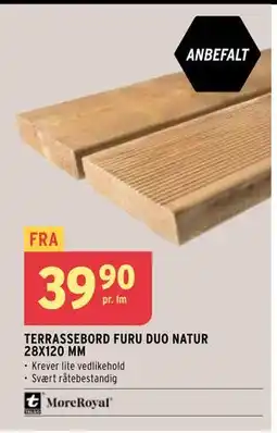 Montér TERRASSEBORD FURU DUO NATUR 28X120 MM tilbud