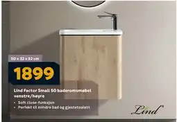 Megaflis Lind Factor Small 50 baderomsmøbel venstre/høyre tilbud