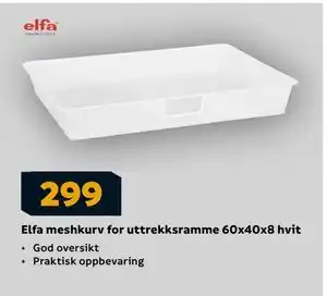 Megaflis Elfa meshkurv for uttrekksramme 60x40x8 hvit tilbud