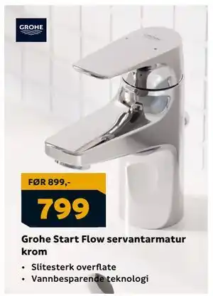 Megaflis Grohe Start Flow servantarmatur krom tilbud