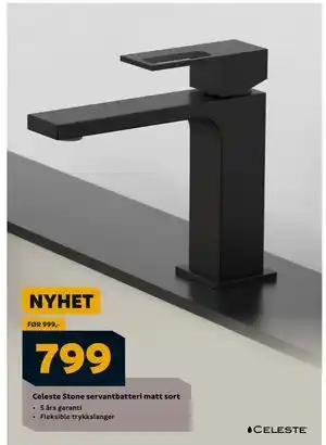 Megaflis Celeste Stone servantbatteri matt sort tilbud