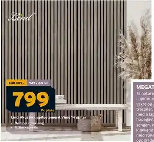 Megaflis Lind Akustikk spileelement Vinje 14 spiler tilbud