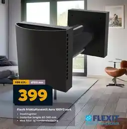 Megaflis Flexit friskluftsventil Aero 100V2 sort tilbud