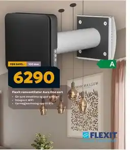 Megaflis Flexit romventilator Aura One sort tilbud