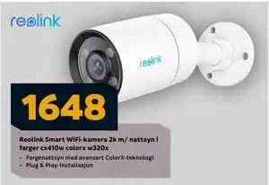 Megaflis Reolink Smart WiFi-kamera 2k m/ nattsyn i farger cx410w colorx w320x tilbud
