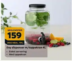 Megaflis Day dispenser m/tappekran 4L tilbud