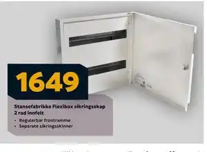 Megaflis Stansefabrikke Flexibox sikringsskap 2 rad innfelt tilbud