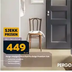 Megaflis Pergo vinylgulv Otra Pad Pro Beige Premium Oak tilbud