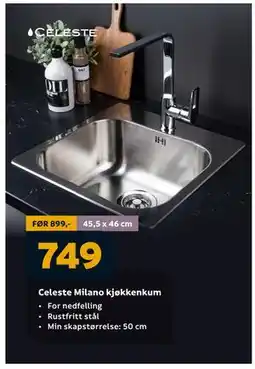 Megaflis Celeste Milano kjøkkenkum tilbud