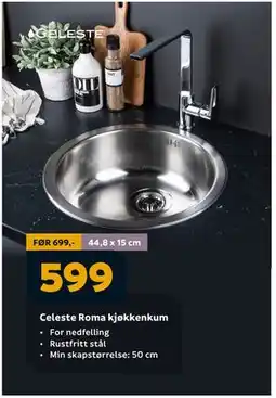 Megaflis Celeste Roma kjøkkenkum tilbud