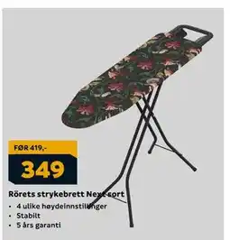 Megaflis Rörets strykebrett Next sort tilbud