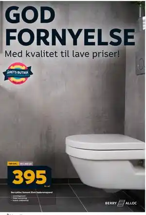 Megaflis BerryAlloc Sement Slett baderomspanel tilbud