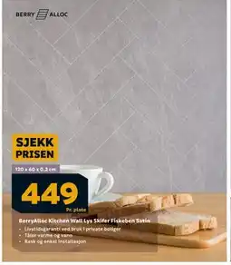Megaflis BerryAlloc Kitchen Wall Lys Skifer Fiskeben Satin tilbud