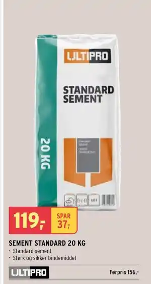Montér SEMENT STANDARD 20 KG tilbud