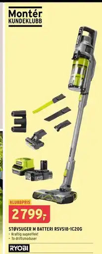 Montér STØVSUGER M BATTERI RSVS18-1C20G tilbud