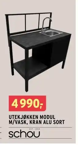 Montér UTEKJØKKEN MODUL M/VASK, KRAN ALU SORT tilbud