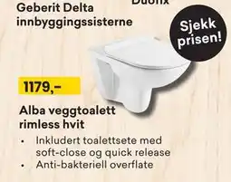 Right Price Tiles Alba veggtoalett rimless hvit tilbud