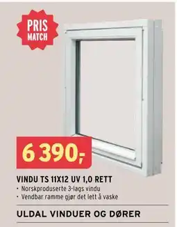 Montér VINDU TS 11X12 UV 1,0 RETT tilbud
