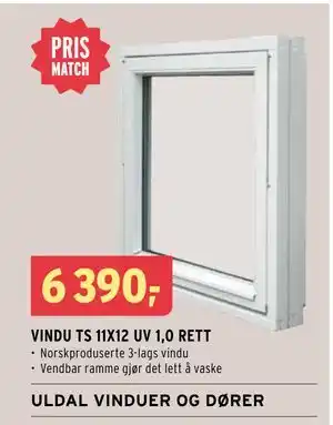 Montér VINDU TS 11X12 UV 1,0 RETT tilbud