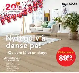 Right Price Tiles MyFloor Summer Oak Beige 7 mm tilbud