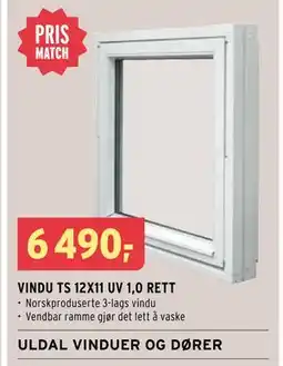 Montér VINDU TS 12X11 UV 1,0 RETT tilbud