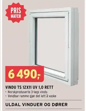 Montér VINDU TS 12X11 UV 1,0 RETT tilbud