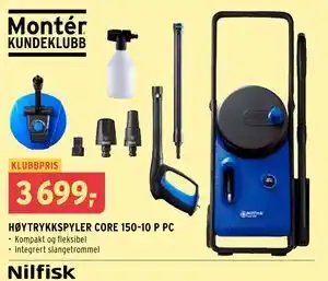 Montér HØYTRYKKSPYLER CORE 150-10 P PC tilbud