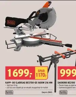 Montér KAPP- OG GJÆRSAG BES700-QS 1600W 216 MM tilbud