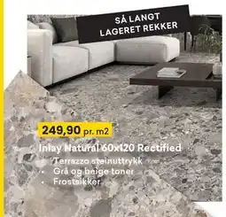 Right Price Tiles Inlay Natural 60x120 Rectified tilbud