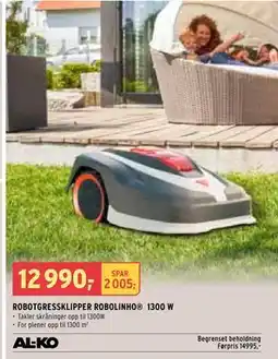 Montér ROBOTGRESSKLIPPER ROBOLINHO 1300 W tilbud