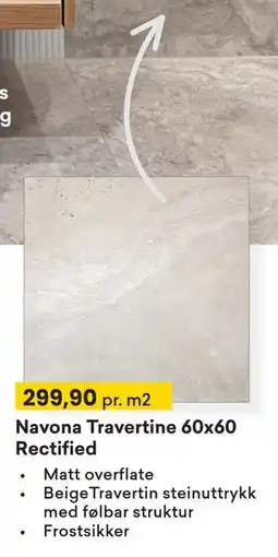 Right Price Tiles Navona Travertine 60x60 Rectified tilbud