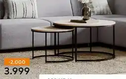 Skeidar Porto sofabordsett Ø95/75 cm tilbud