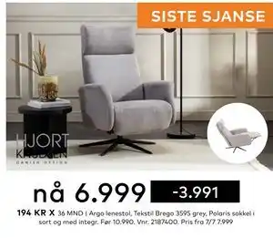 Skeidar Argo lenestol tilbud