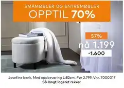 Skeidar Josefine benk tilbud