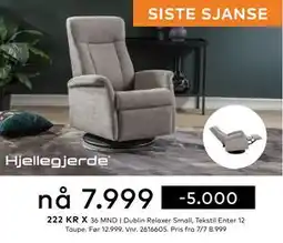 Skeidar Dublin Relaxer Small tilbud