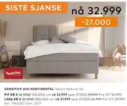 Skeidar SENSITIVE 600 KONTINENTAL tilbud