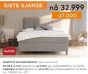 Skeidar SENSITIVE 600 KONTINENTAL tilbud