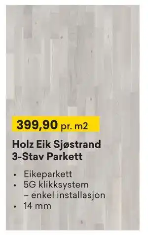 Right Price Tiles Holz Eik Sjøstrand 3-Stav Parkett tilbud