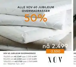 Skeidar ALLE XOV 60 JUBILEUM OVERMADRASSER tilbud