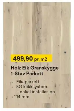 Right Price Tiles Holz Eik Granskygge 1-Stav Parkett tilbud