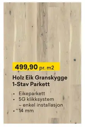 Right Price Tiles Holz Eik Granskygge 1-Stav Parkett tilbud
