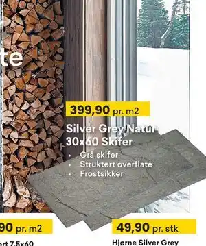 Right Price Tiles Silver Grey Natur 30x60 Skifer tilbud