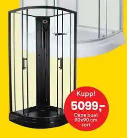 Right Price Tiles Cape buet 90x90 cm sort tilbud