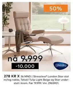 Skeidar Stressless London Star stol m/reg nakke tilbud