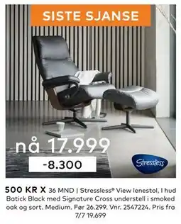 Skeidar Stressless View lenestol tilbud