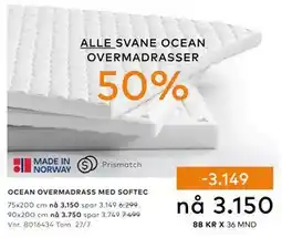 Skeidar OCEAN OVERMADRASS MED SOFTEC tilbud