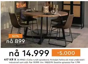 Skeidar Calia rundt spisebord tilbud