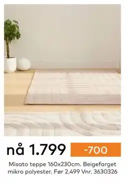 Skeidar Misato Teppe tilbud